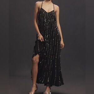 Farm Rio V neck sequin slip dress size medium.  New with tags